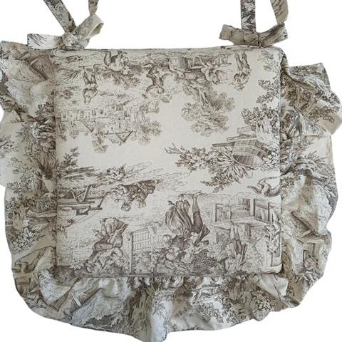 Seat Cushion "Toile de Jouy" 